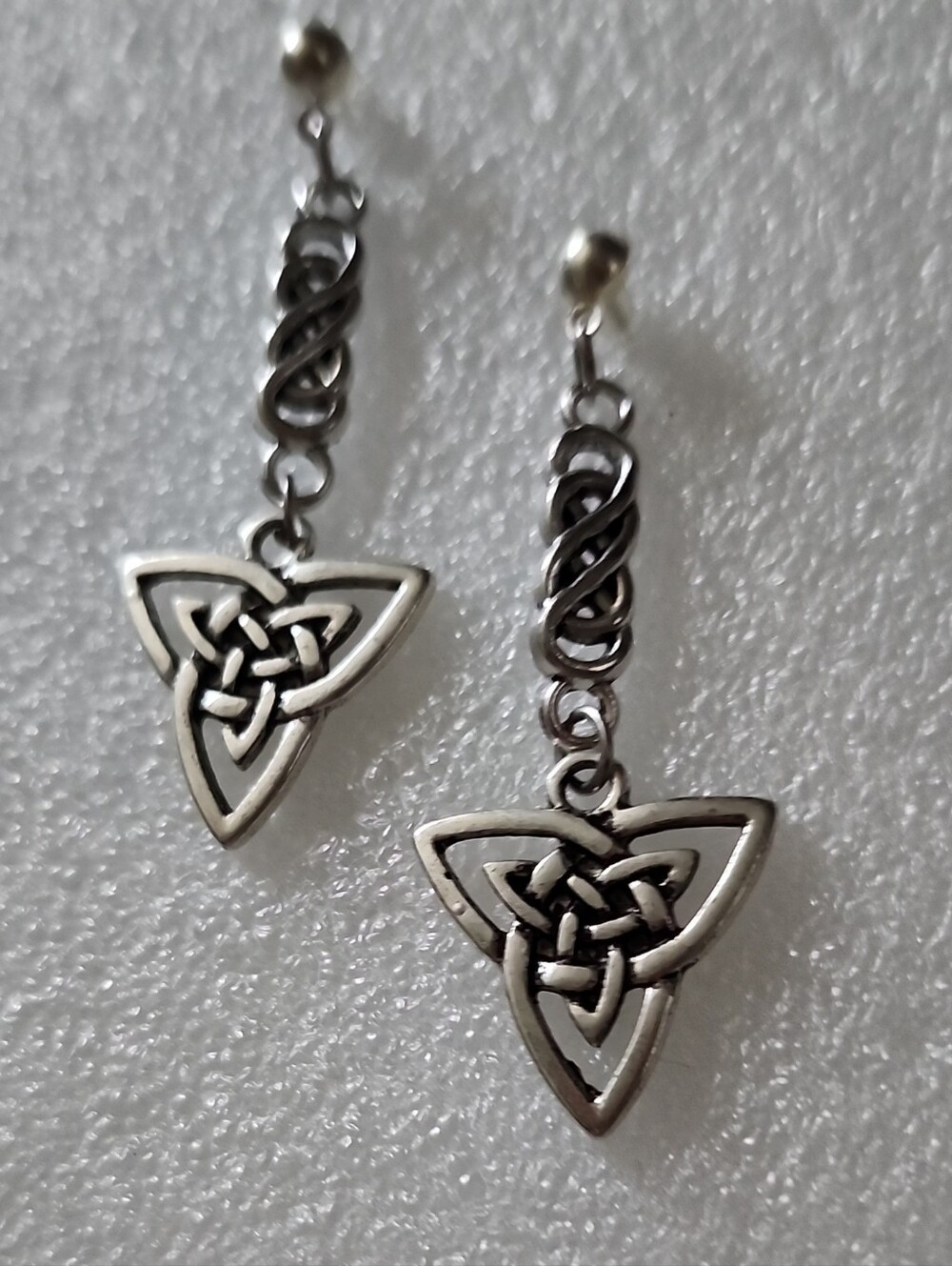 Hand Crafted Silver Celtic Knot Drop Earrings